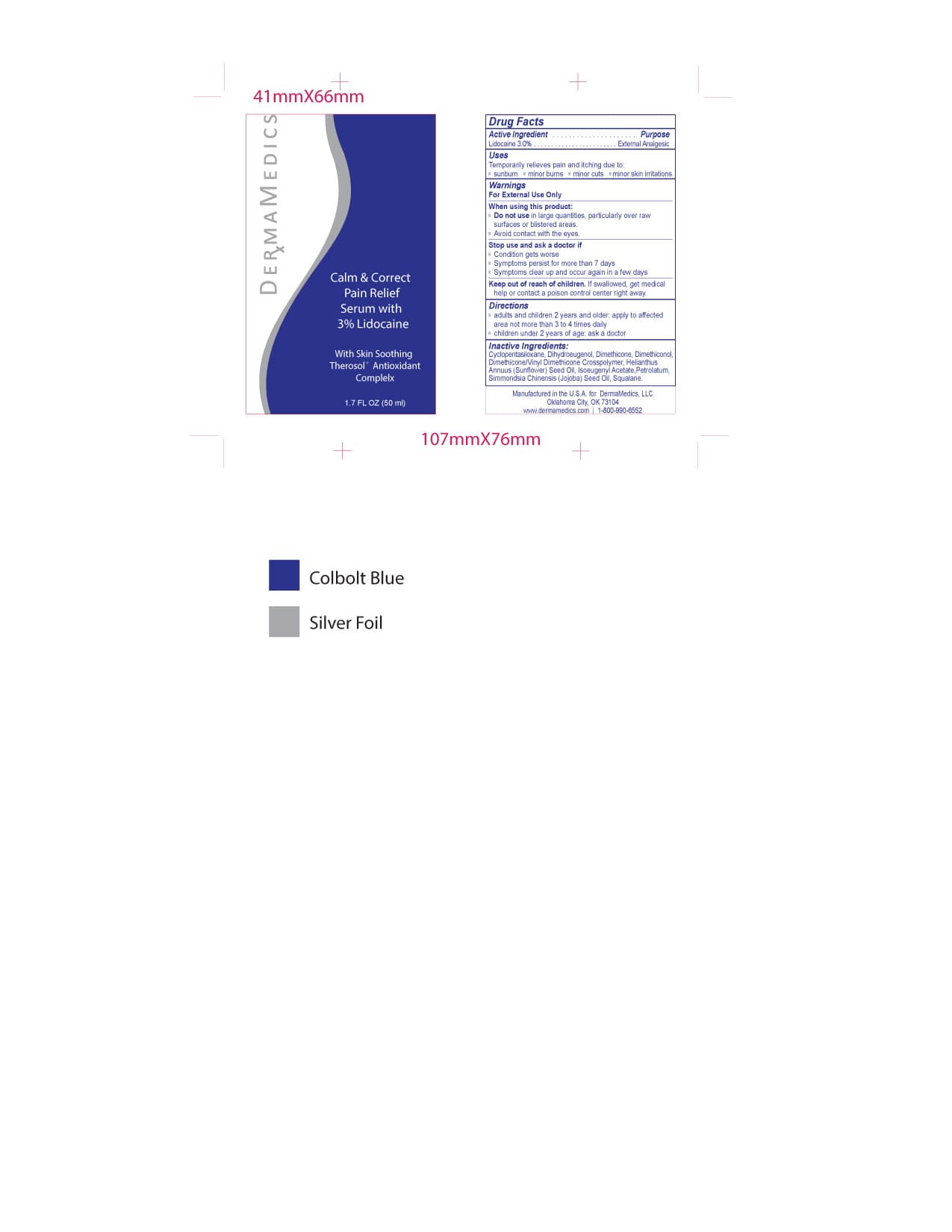 Calm and Correct Serum with Lidocaine — Reference image, actual packaging may vary