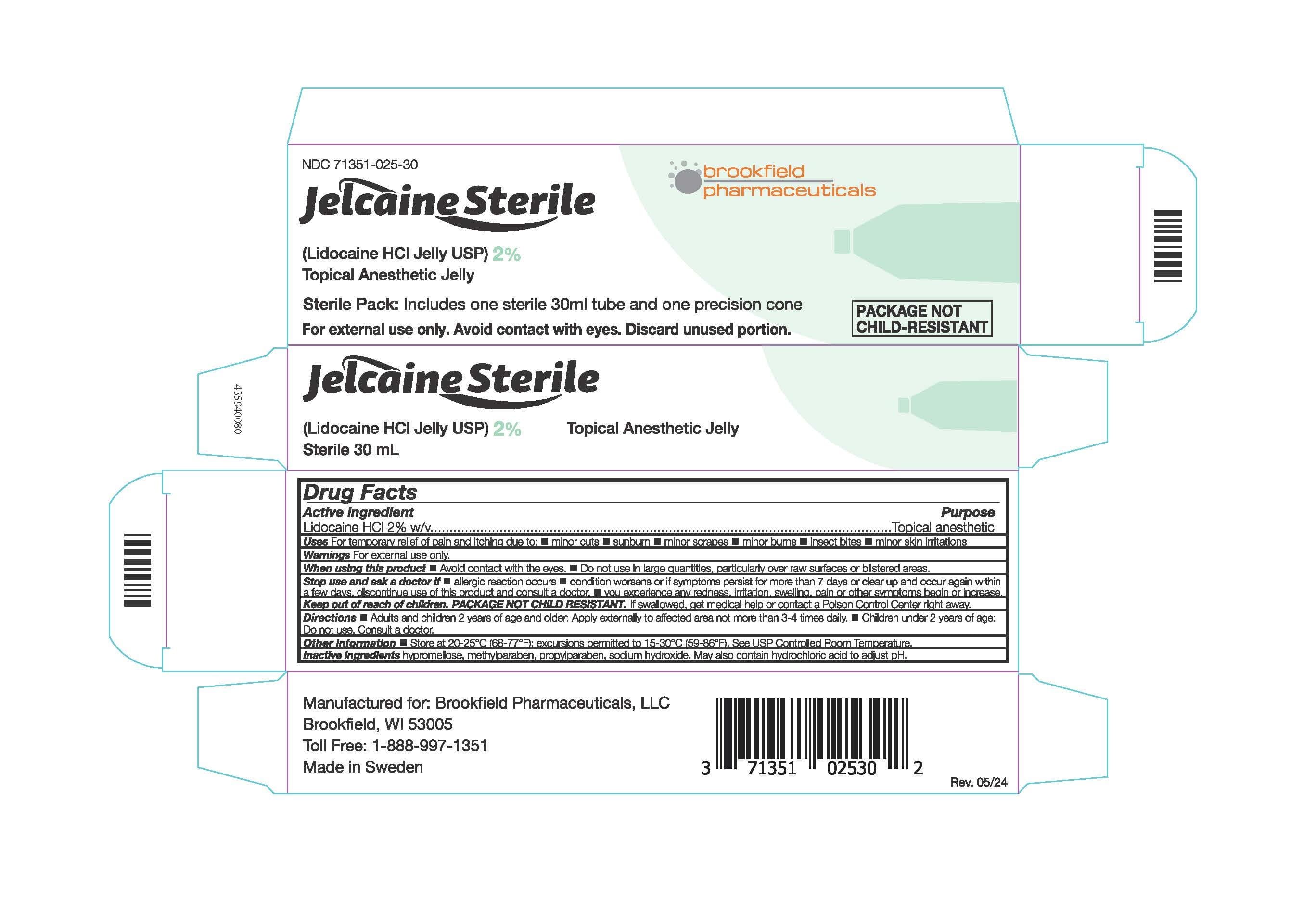 Jelcaine Sterile — Reference image, actual packaging may vary