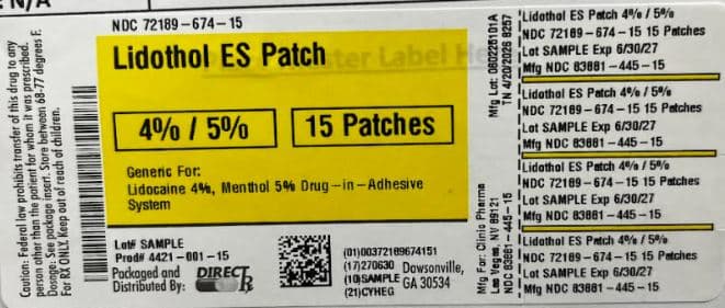 Lidothol Patch — Reference image, actual packaging may vary