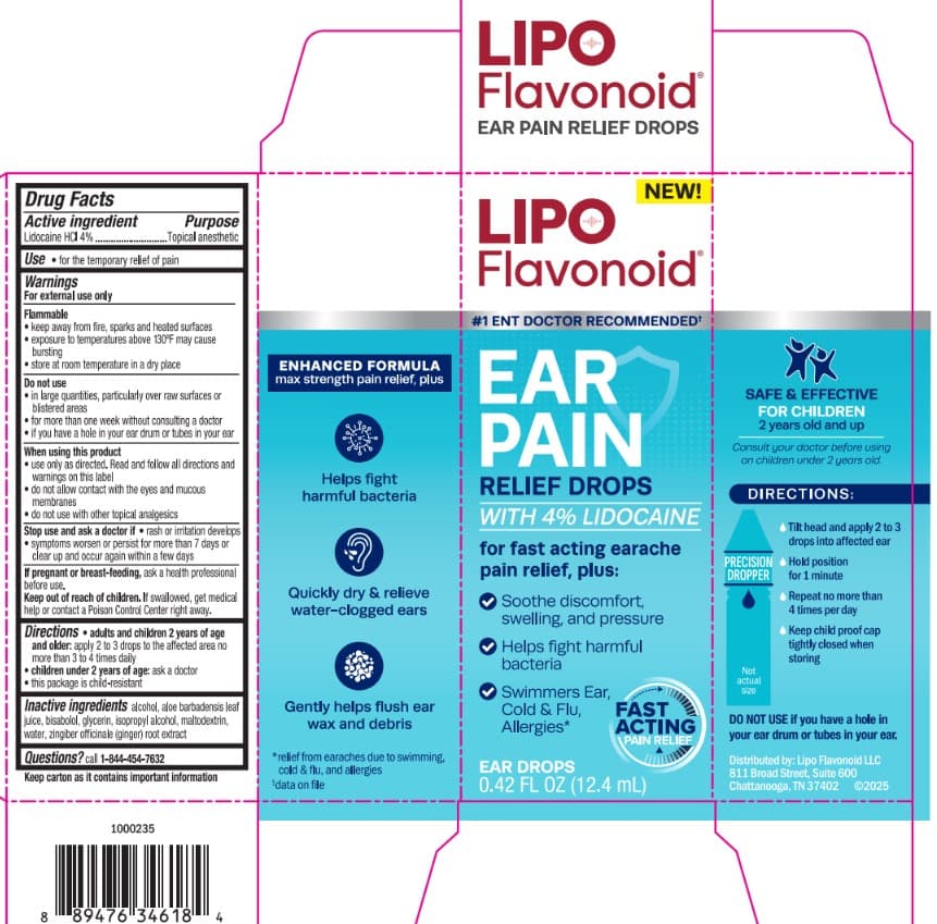 Lipo Flavonoid Ear Pain Relief Drops with 4% Lidocaine — Reference image, actual packaging may vary