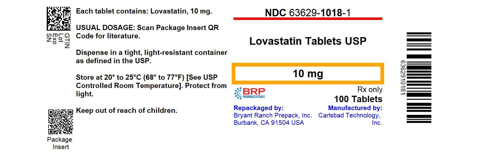 Lovastatin — Reference image, actual packaging may vary