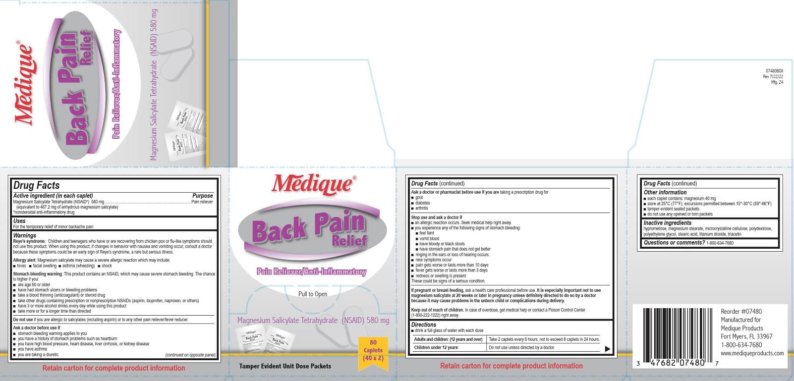 Medique Back Pain Relief — Reference image, actual packaging may vary