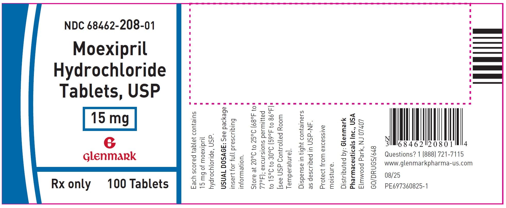 Moexipril Hydrochloride — Reference image, actual packaging may vary