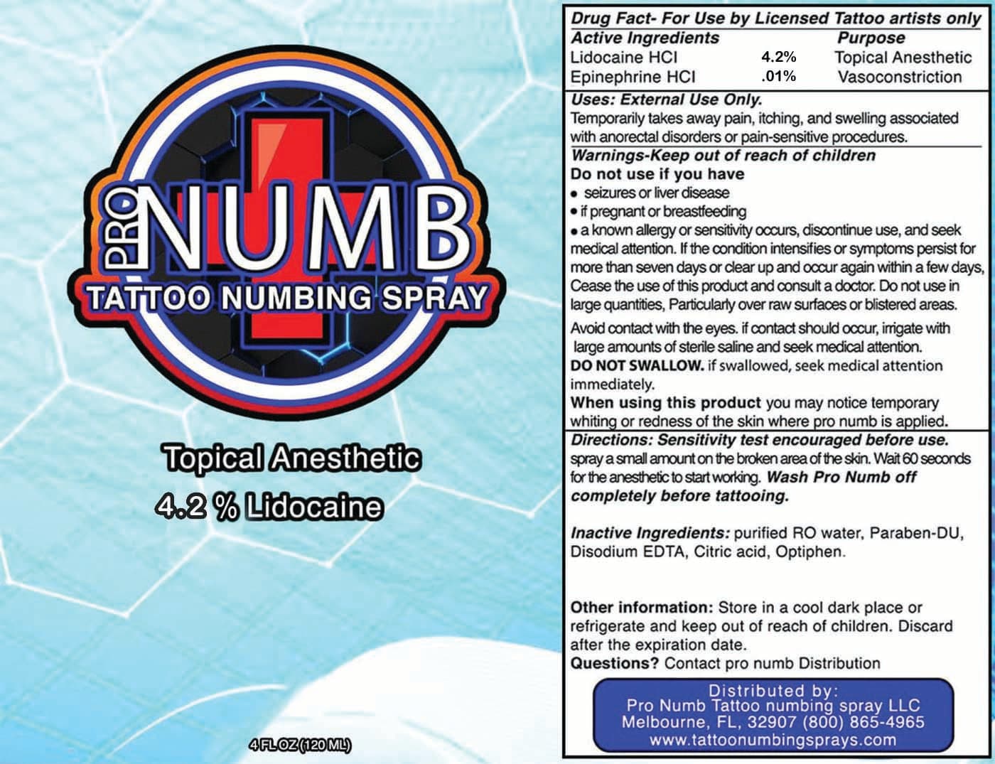 Pro Numb Sensitive Skin — Reference image, actual packaging may vary