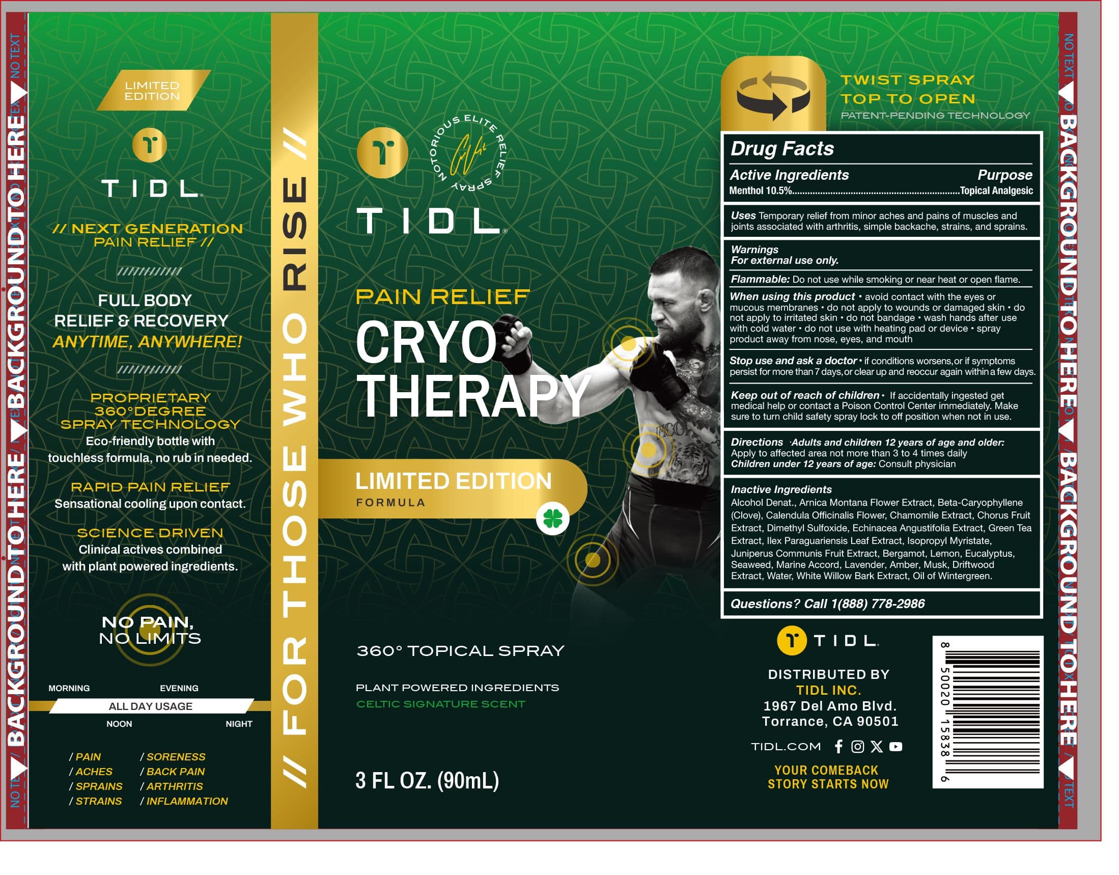 Tidl Pain Relief Cryo Therapy Limited Edition — Reference image, actual packaging may vary