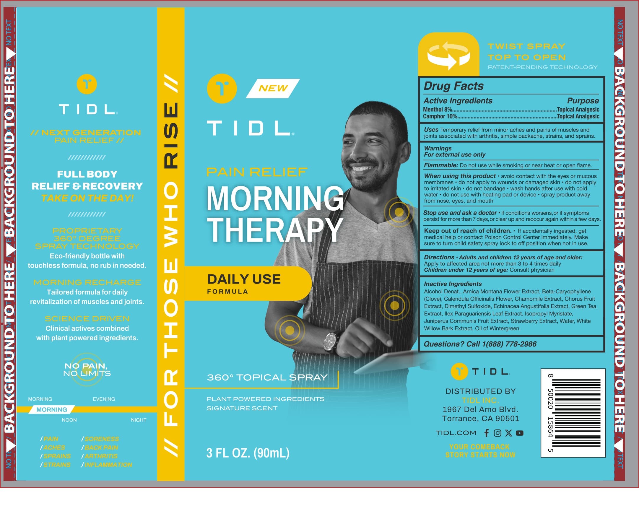 Tidl Pain Relief Morning Therapy Spray. — Reference image, actual packaging may vary