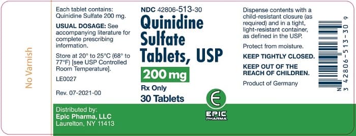 Quinidine Sulfate Tablet — Reference image, actual packaging may vary