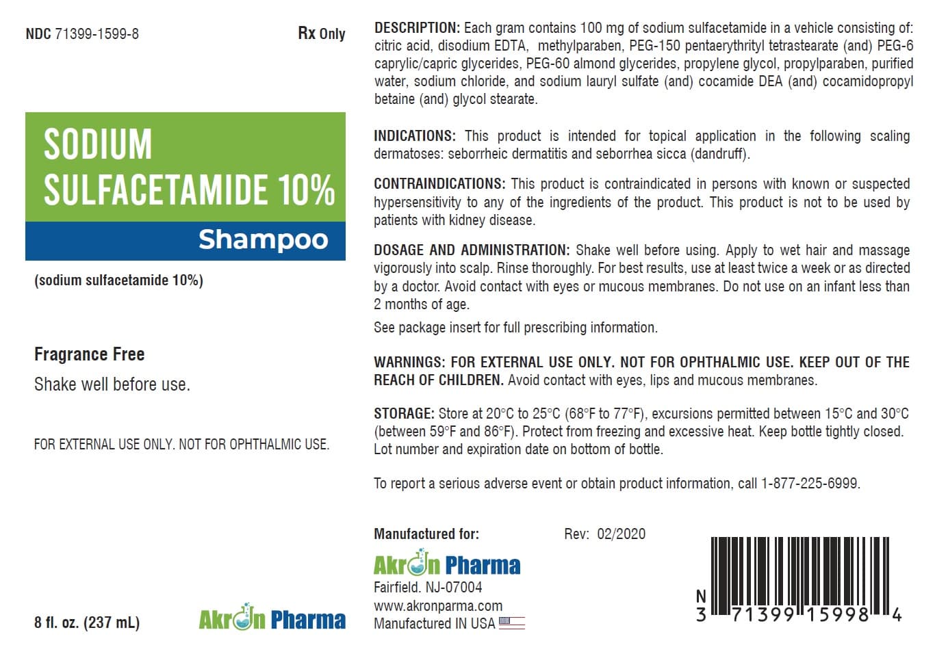 Sodium Sulfacetamide — Reference image, actual packaging may vary