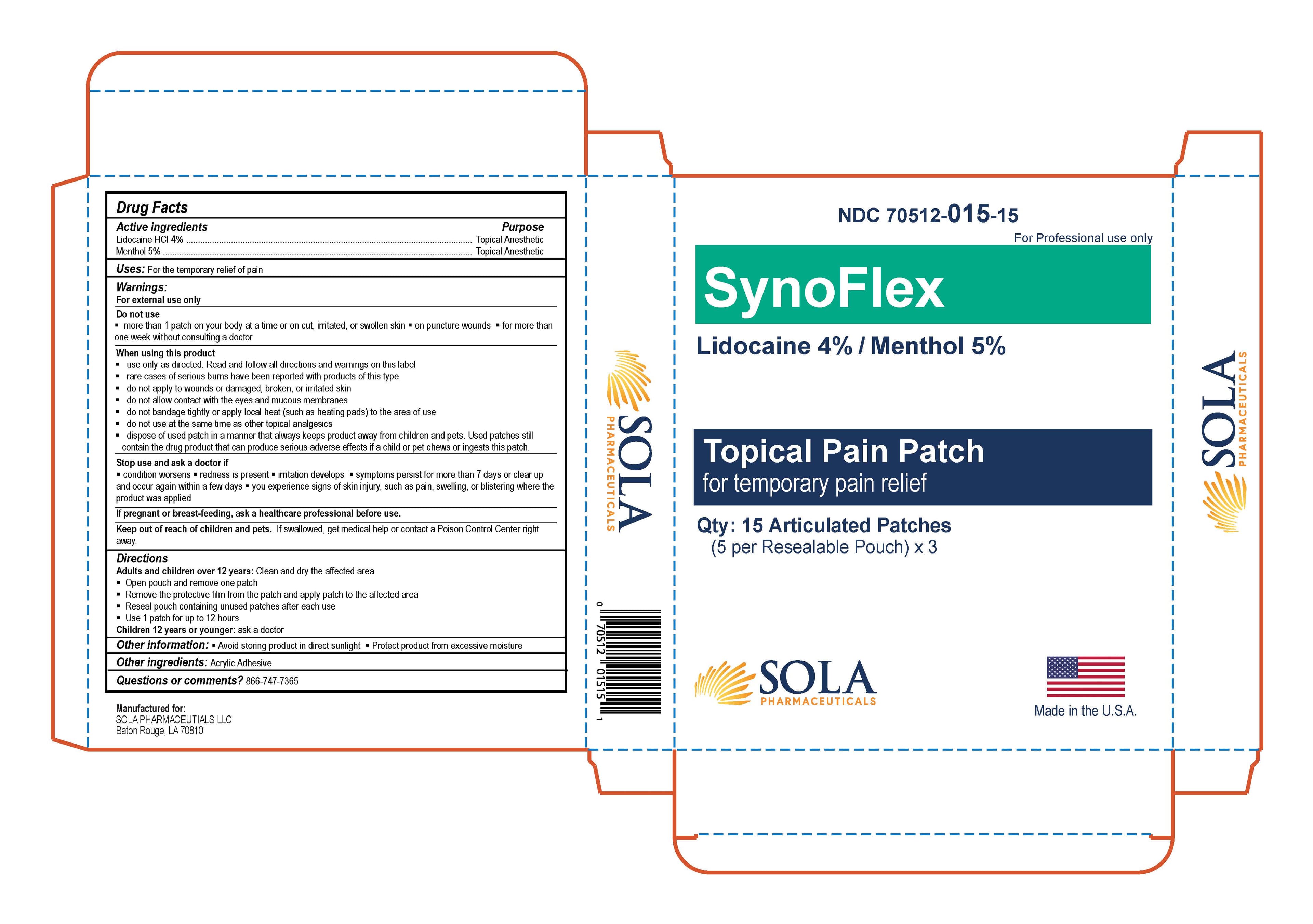 Synoflex Patch — Reference image, actual packaging may vary