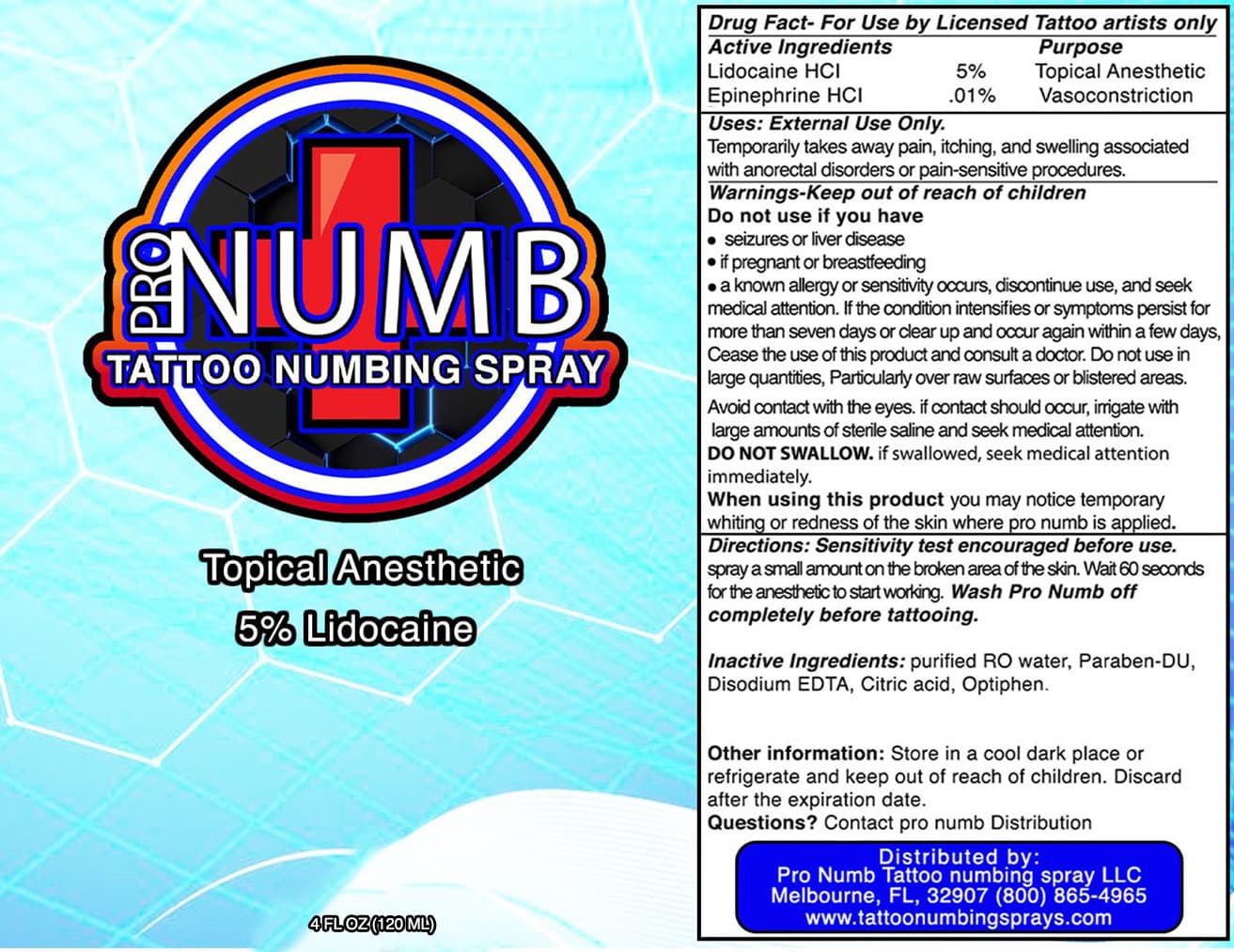 Pro Numb — Reference image, actual packaging may vary