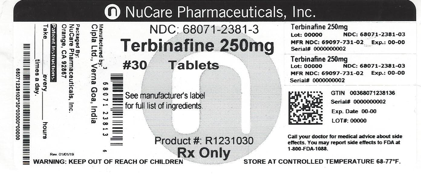Terbinafine Tablets 250 Mg — Reference image, actual packaging may vary