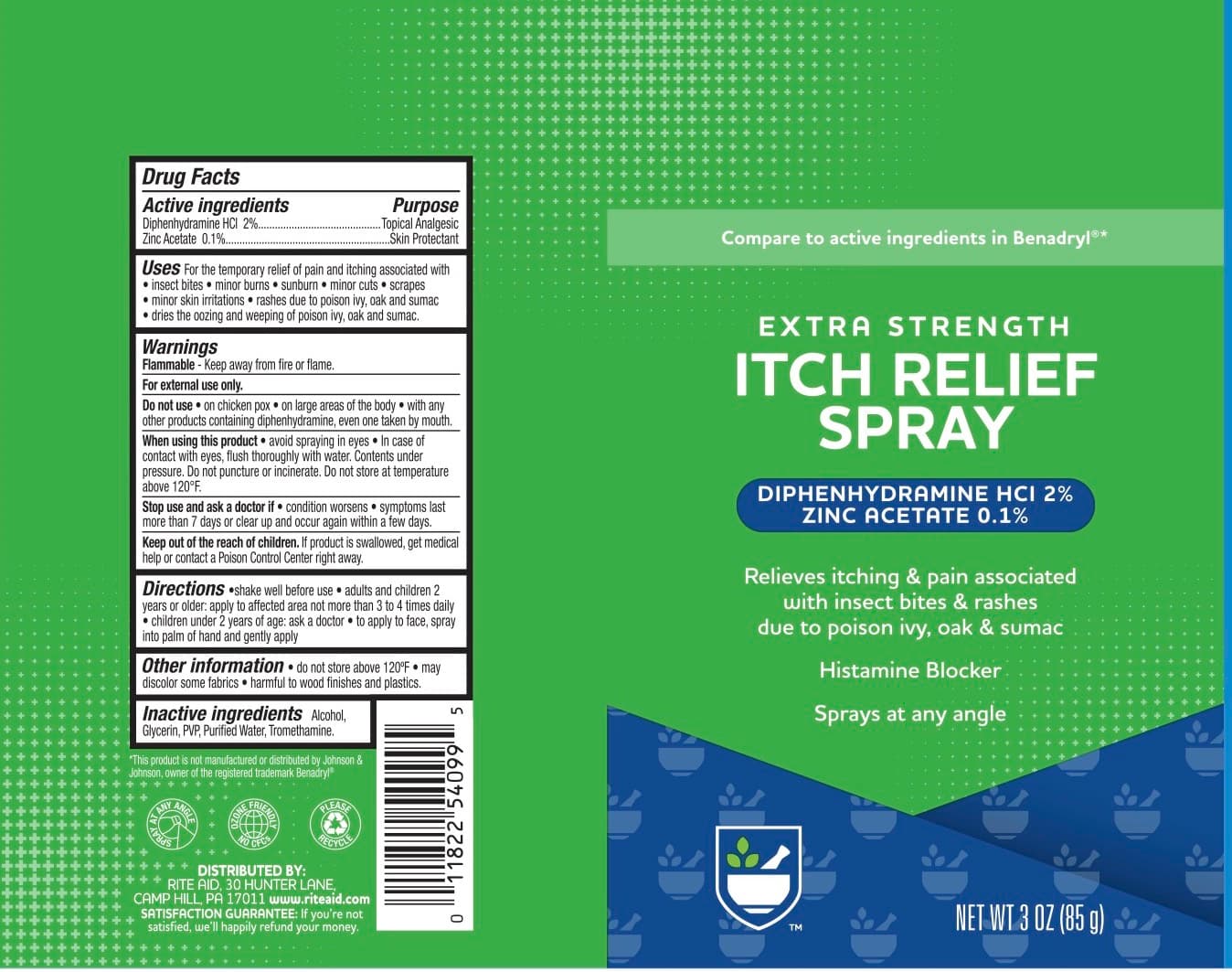 Diphenhydramine HCL 2%, Zinc Acetate 0.1% package label