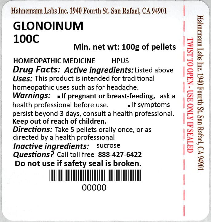 Glonoinum package label