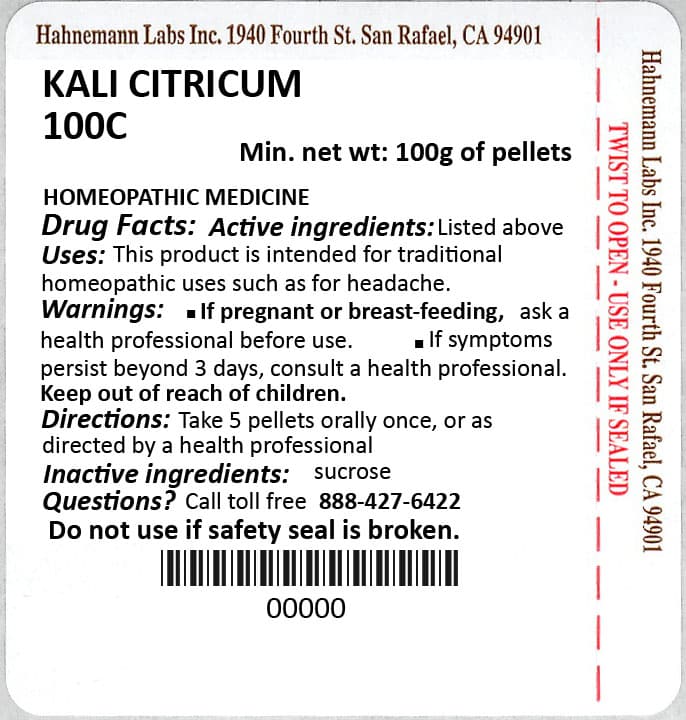 Kali Citricum package label