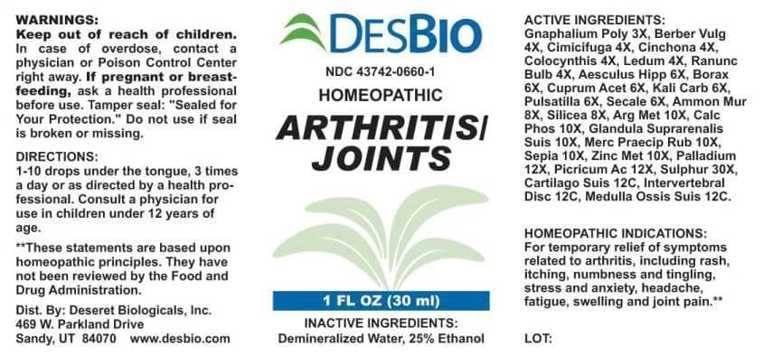 Arthritis Joints package label