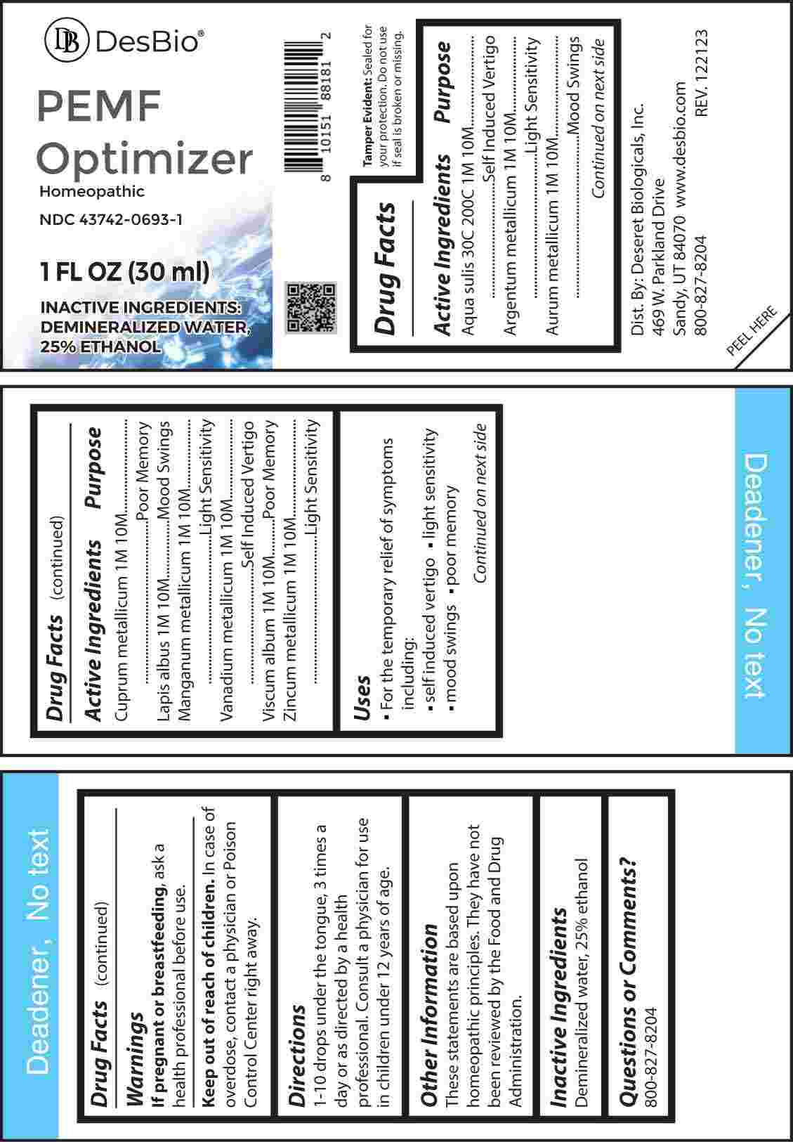 Pemf Optimizer package label