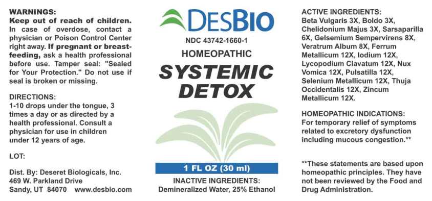 Systemic Detox package label
