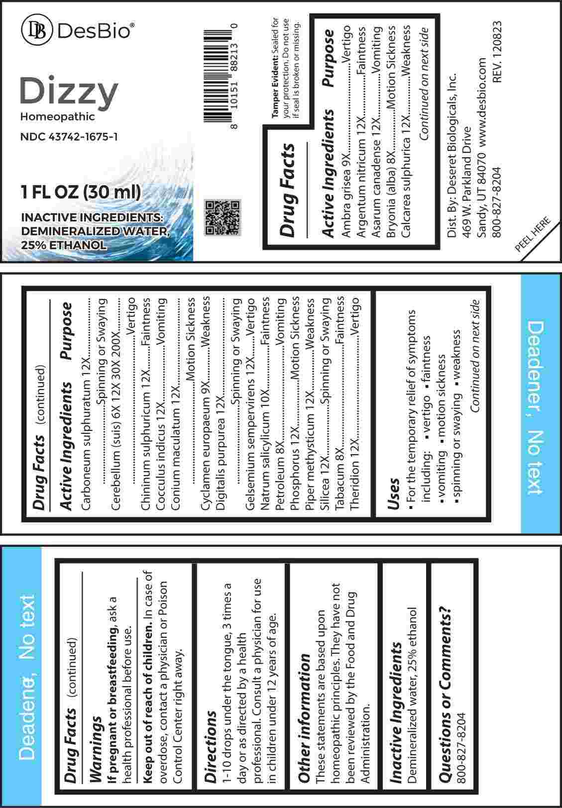 Dizzy package label