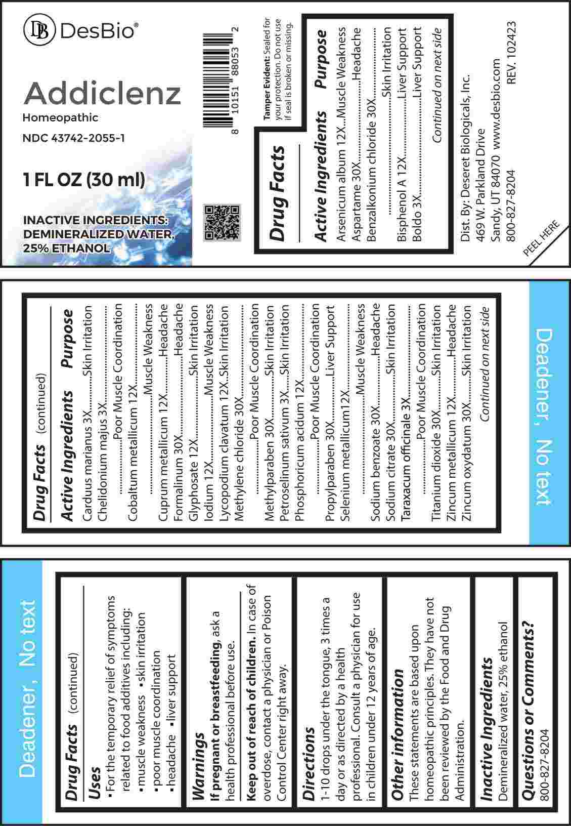 Addiclenz package label