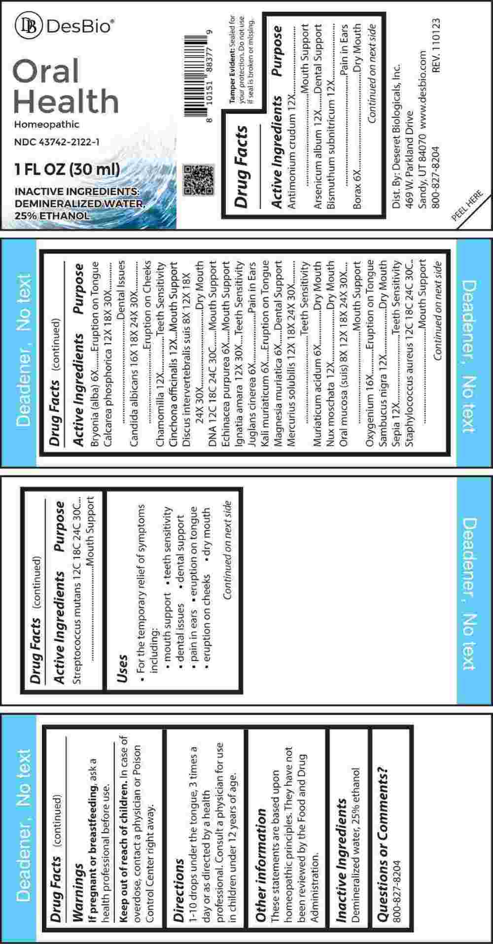 Oral Health package label