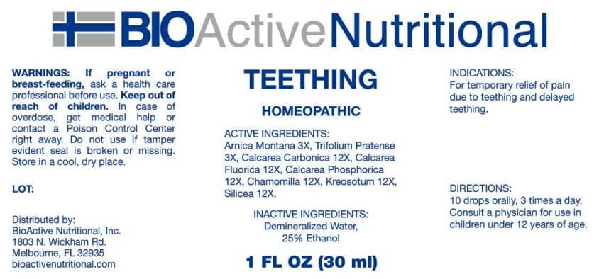Teething package label