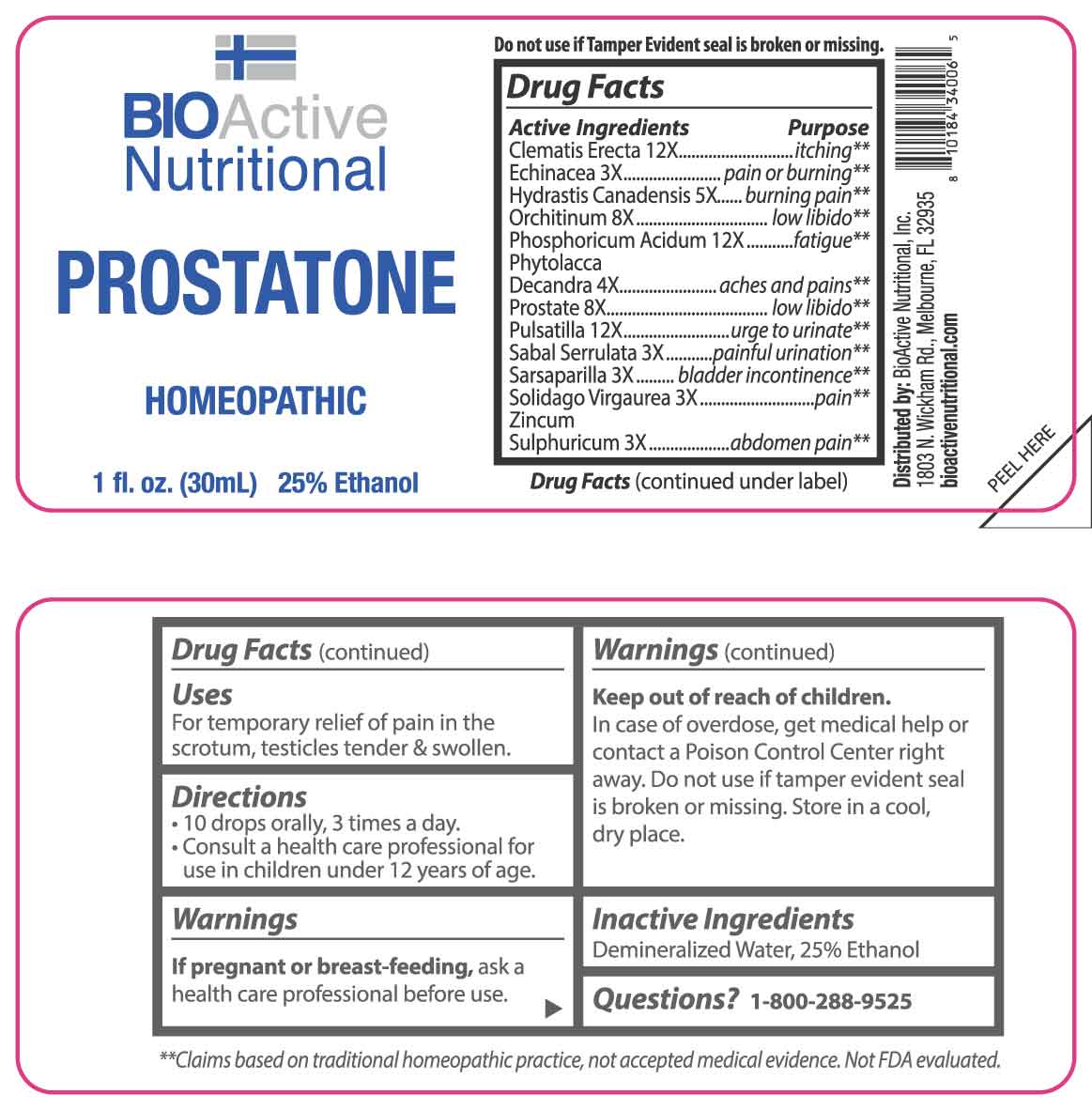 Prostatone package label