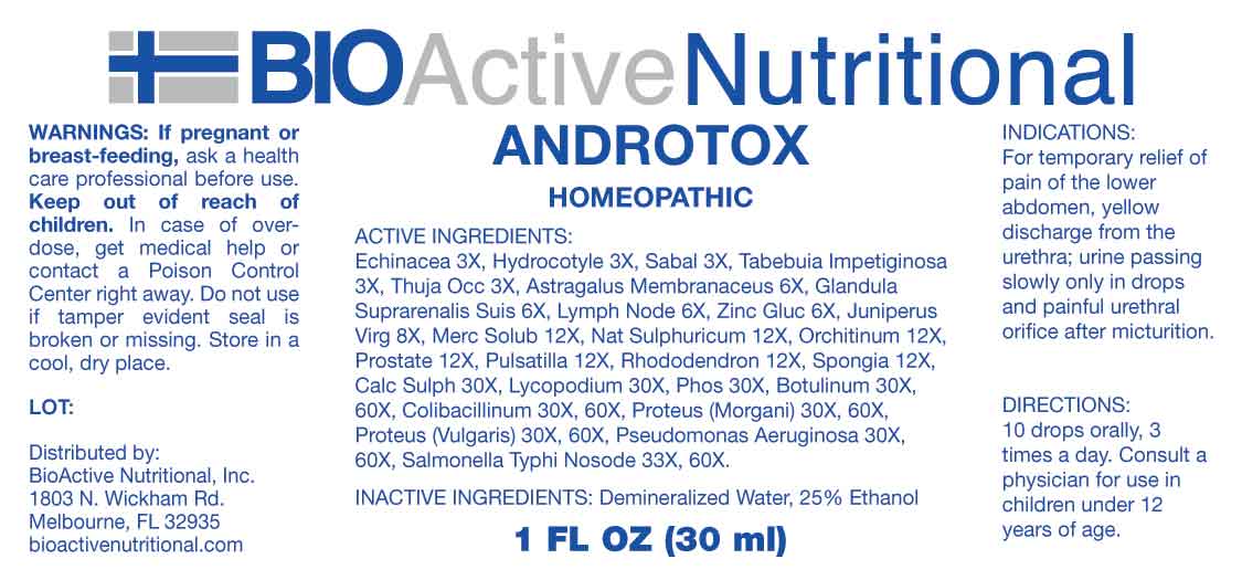 Androtox package label