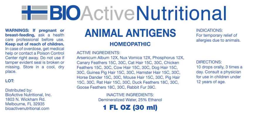 Animal Antigens package label