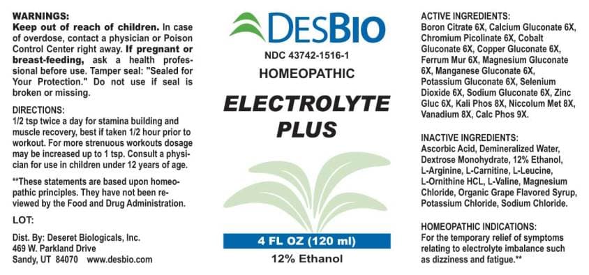 Bio Electrolyte package label