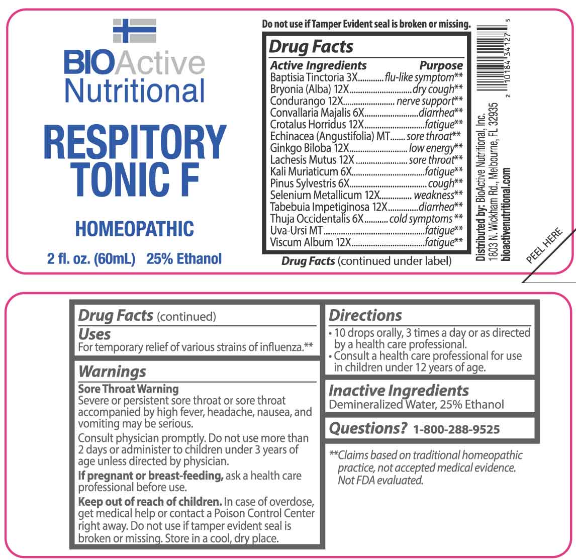 Respitory Tonic F package label