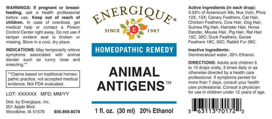 Animal Antigens package label