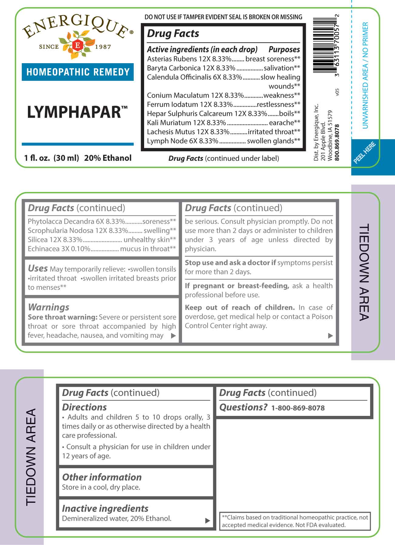 Lymphapar package label