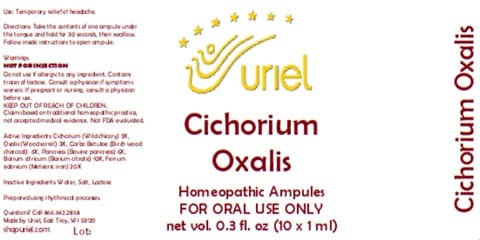 Cichorium Oxalis package label