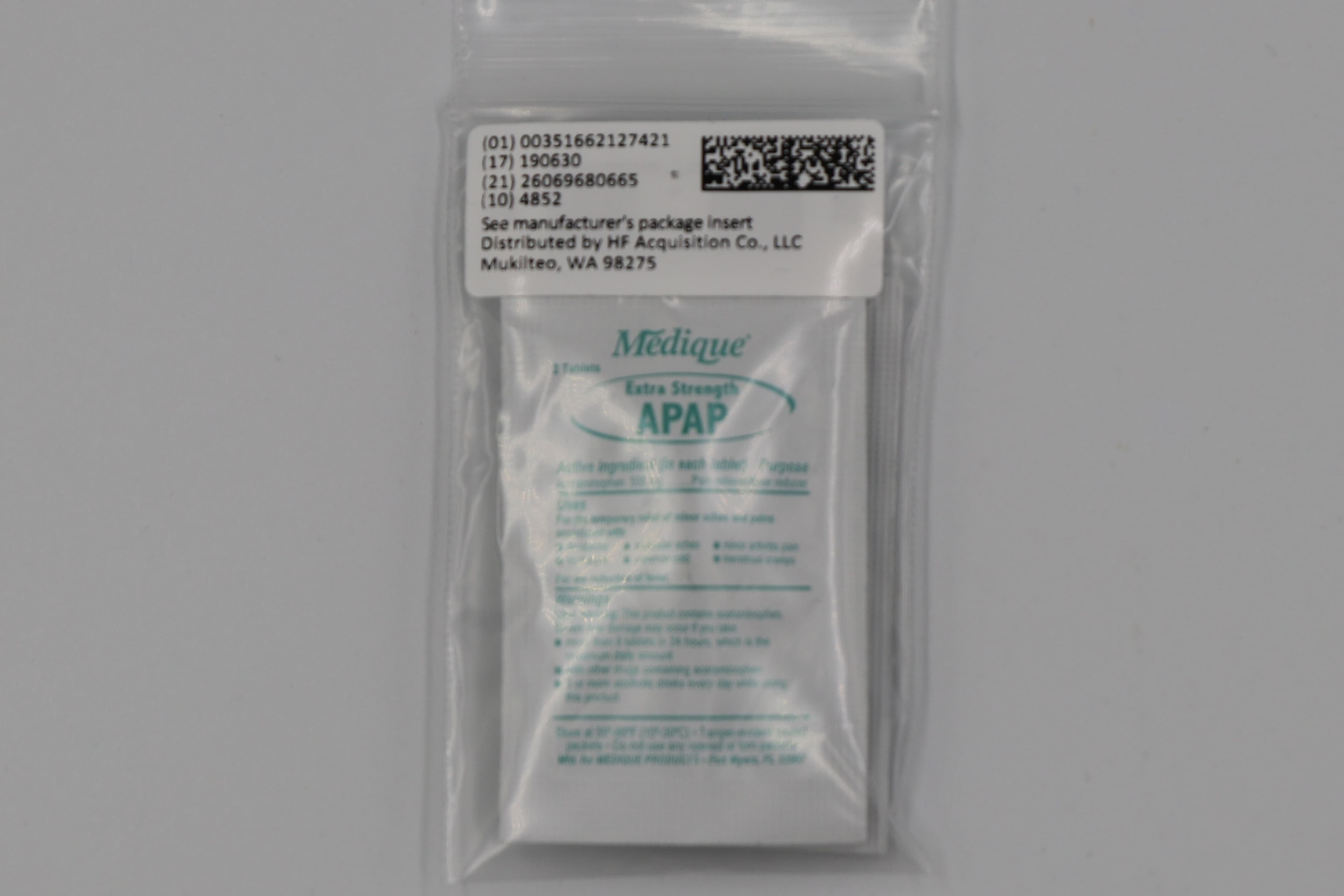 Medique Apap Extra Strength Acetaminophen Tablet, Film Coated package label