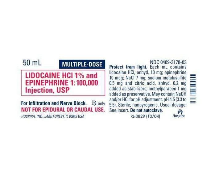 Lidocaine Hci and Epinephrine package label