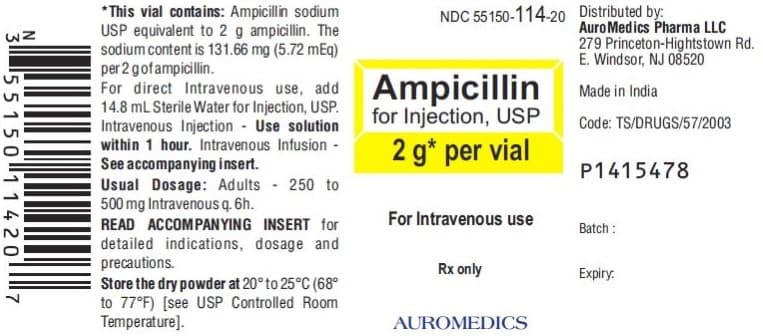 Ampicillin package label
