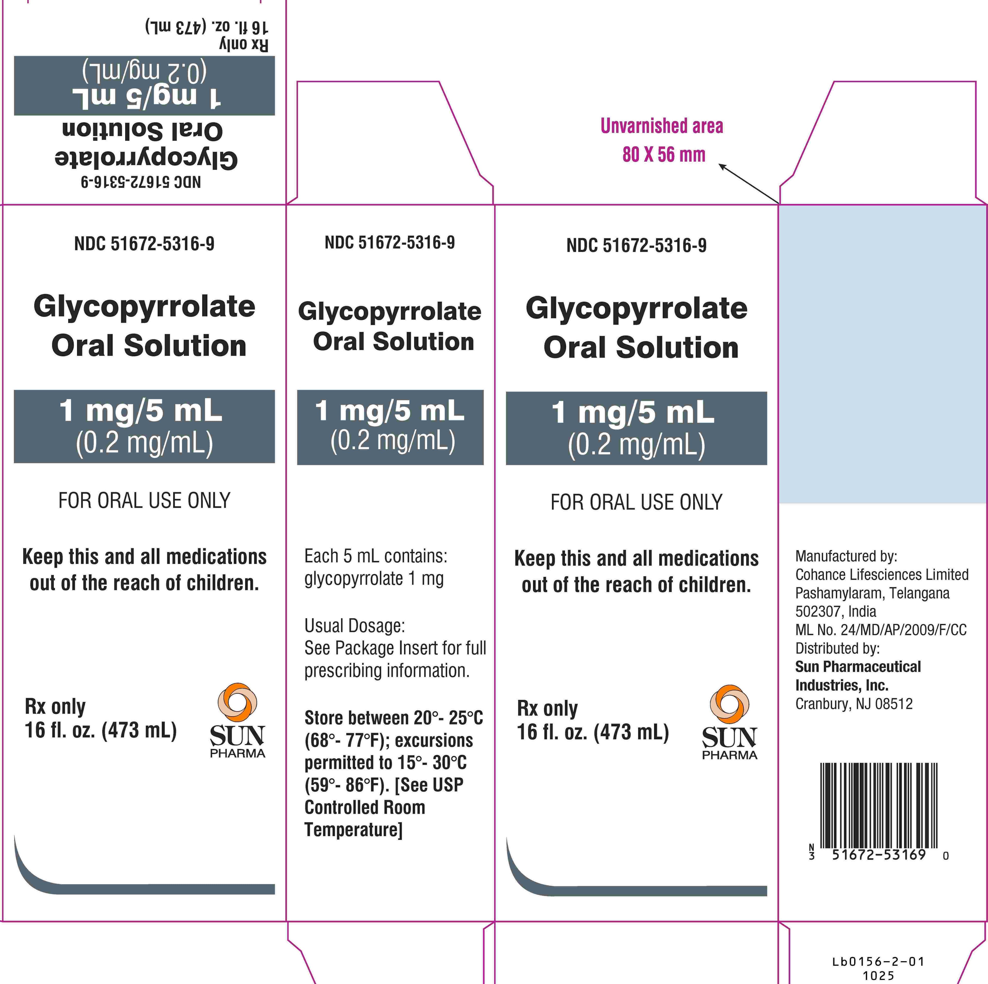Glycopyrrolate Oral Solution package label
