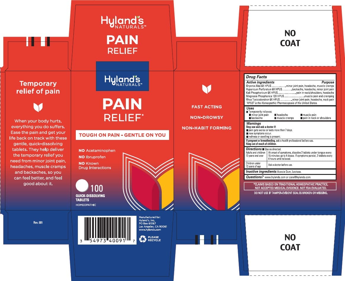 Pain Relief package label