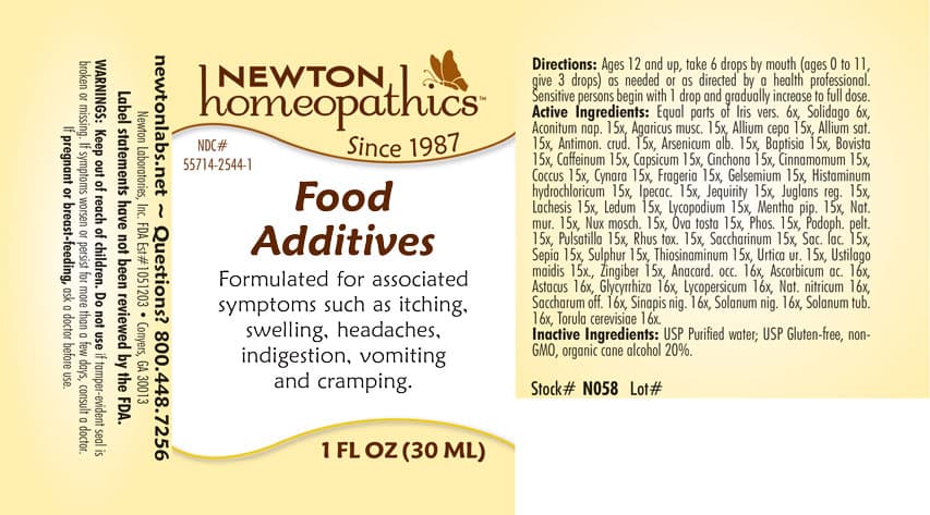 Food Additives package label