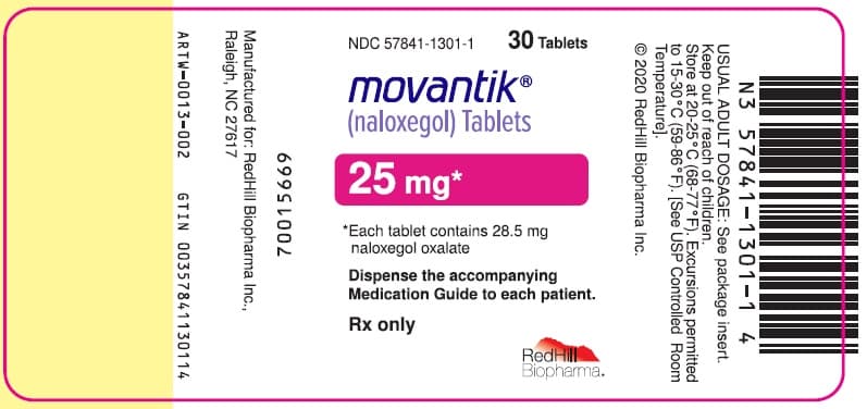 Movantik package label