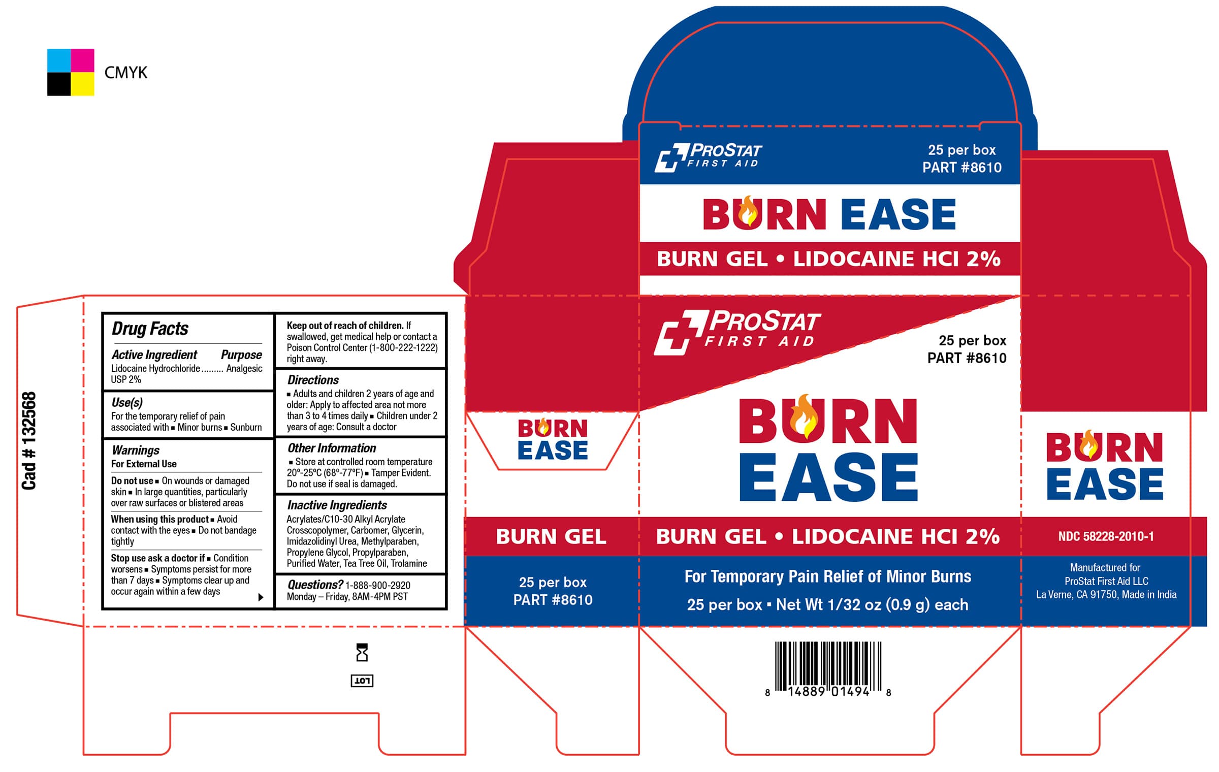 Burn Ease package label