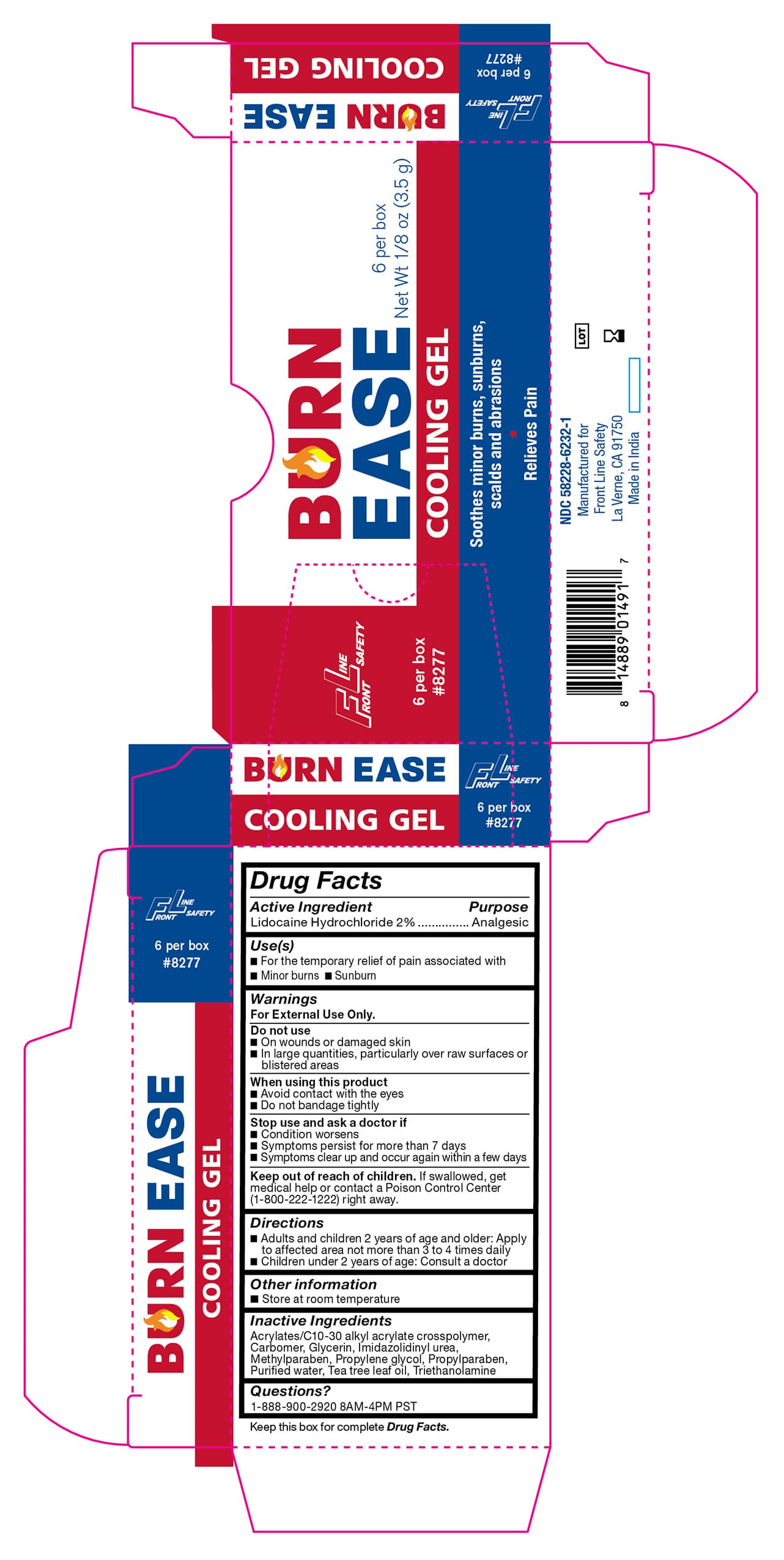 Burn Ease 3.5g package label