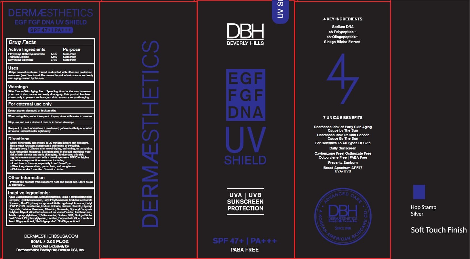Egf Fgf Dna Uv Shield package label