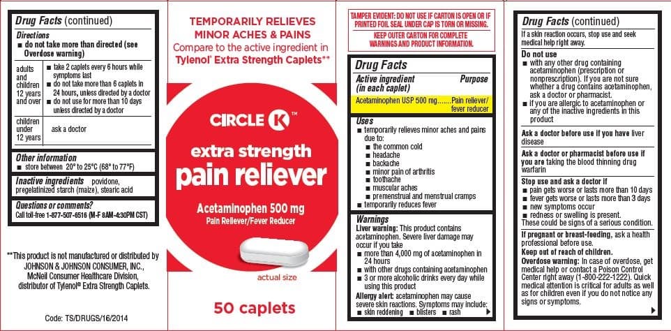 Extra Strength Pain Reliever package label