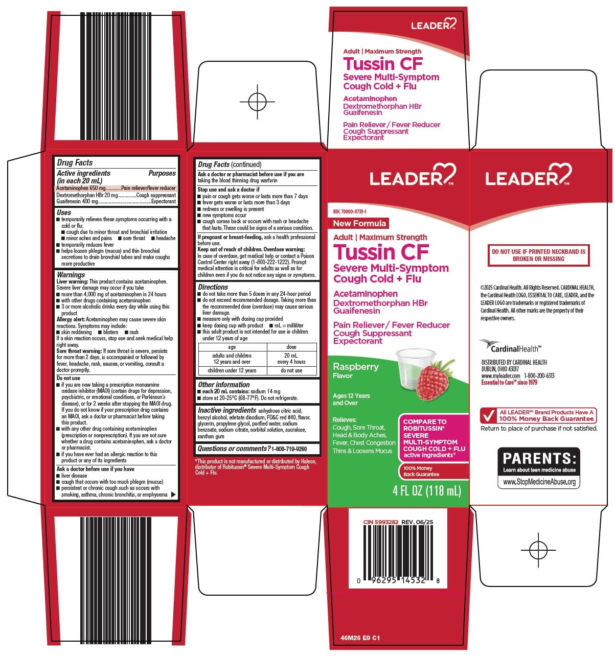 Severe Cough Cold and Flu package label