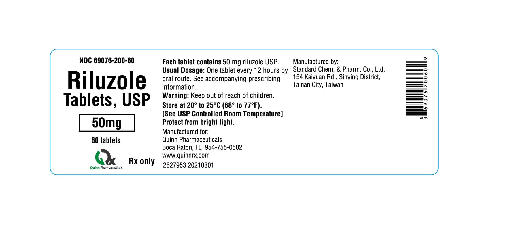 Teglutik package label
