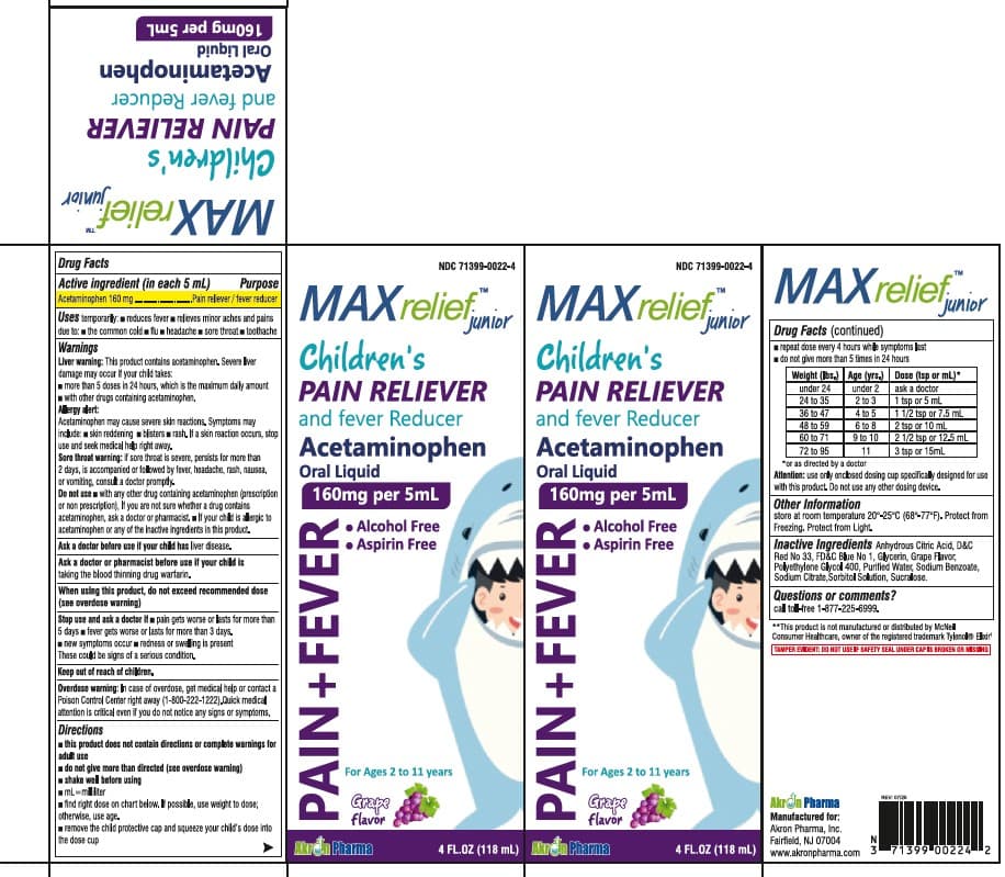Max Relief Junior package label