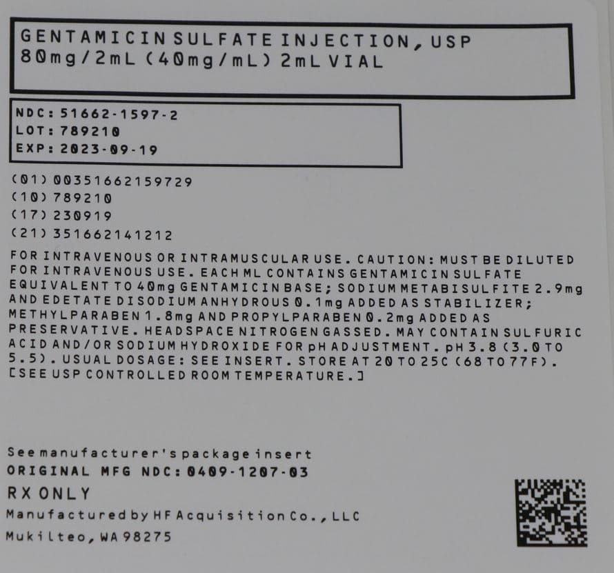 Gentamicin Sulfate package label