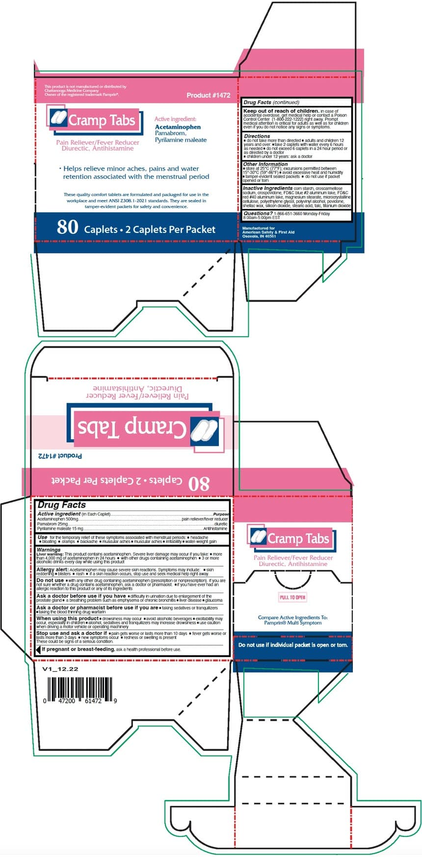 Cramp Tabs package label