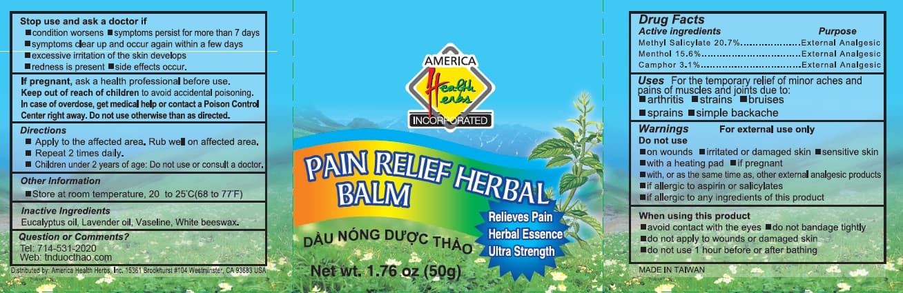 Herbal Balm package label